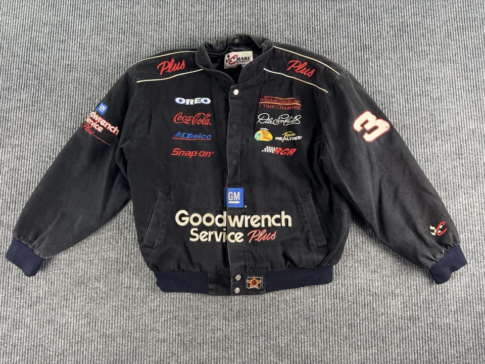 Jaqueta de corrida vintage Dale Earnhardt Goodwrench perseguição autêntica design JH G - Imagem 1 de 4