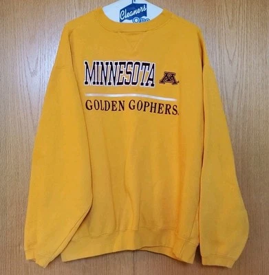Sudadera Vintage Años 90 Universidad de Minnesota Golden Gophers Cuello Redondo Talla XL Foto 1 de 4