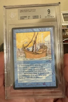 Magic The Gathering MTG Arabian Nights Merchant Ship BGS 9 Graded Mint Beckett - Image 1 of 4