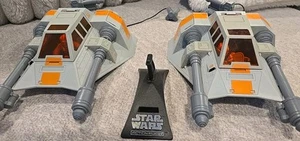 Star Wars(2) Galactic Heroes Hoth Snow Speeder Hasbro Playskool 2009/ Stand Base - Picture 1 of 6