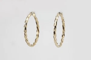 14k Yellow Gold Twisted Hoop Earrings (2.39g.) - Picture 1 of 1