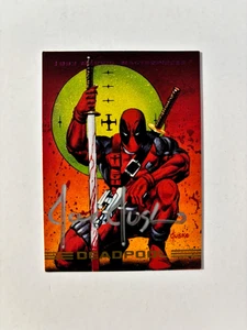 1993 MARVEL MASTERPIECES 2ND SERIES DEADPOOL CARD SIGNED JOE JUSKO ART COA - Picture 1 of 3