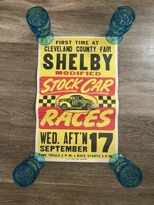 Póster de coche de colección Globe Shelby, recinto ferial de Carolina del Norte - ¡Raro! - Imagen 1 de 9