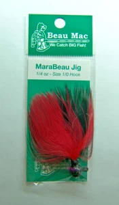 Beau-Macs Marabú Salmón Cabeza de Acero Plantilla Negro Rojo Negro 1/4oz Señuelo de Pesca NUEVO - Imagen 1 de 5