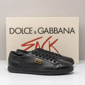 Dolce & Gabbana Saint Tropez Black Calfskin Sneakers Size 41 (8 US) - Picture 1 of 8