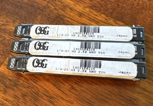 Lot Three (3) OSG Bottoming L Taps 1/4-20 H3 HSS Oxide 1400126105 - Imagen 1 de 2