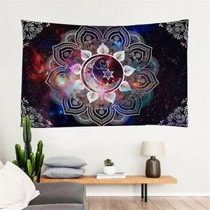 Galaxy Starry Sky Moon Star Tapestry Bohemia Bedroom Living Room Wall Hanging - Picture 1 of 6