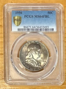 1956 50C Franklin Half Dollar - PCGS MS 64 FBL Gold Shield - Picture 1 of 3