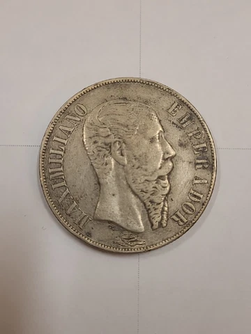 1 peso 1866 Mo Maximiliano Emperador Mexico Cover