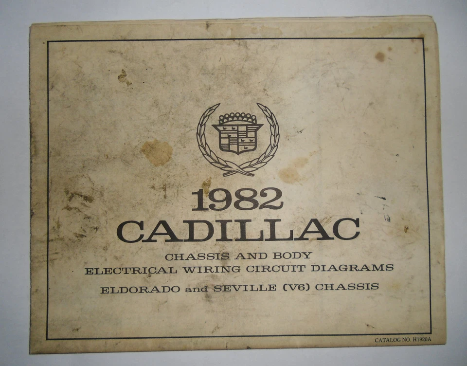 Elettrico Schema Wiring Diagram Cadillac Eldorado Seville V6 Chassis '82 - Immagine 1 di 1