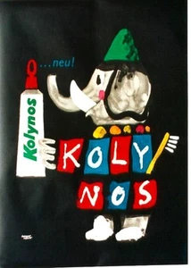 Original vintage poster KOLYNOS TOOTHPASTE ELEPHANT 1960 Leupin - Imagen 1 de 1