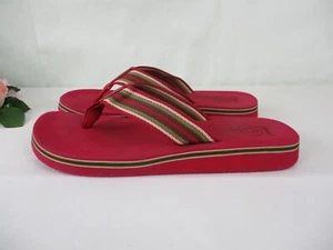Vintage REEF Women's Red Cushion Breeze Wedge Flip Flop Sandals size 9 - Picture 1 of 10