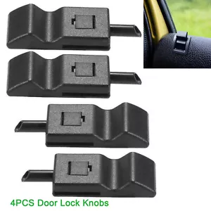 4PCS Door Lock Knobs For Chevy/GMC Silverado/Sierra 2007-2013 Front/Rear Ebony - Picture 1 of 13