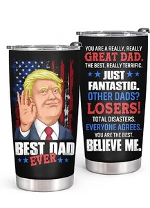 Father's Day Gifts for Dad from Daughter Son Donald Trump Insulated Tumbler20 Oz - Picture 1 of 14