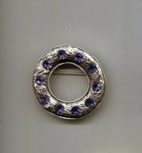 HOBE silver amethyst color brooch pin - Picture 1 of 2
