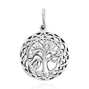Beautifully Framed Tree of Life Sterling Silver Charm Pendant - Picture 1 of 4