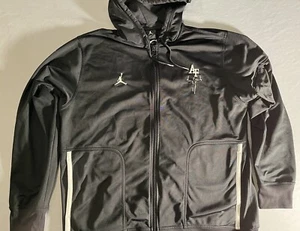 Air Jordan Hoodie Air Force Jacket Full Zipper Black Jumpman Mens Large - Picture 1 of 7