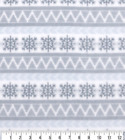 Fabric Winter Northern Lights Fair Isle Sew Lush Gray Ivory Fleece 1.5 Yards NEW