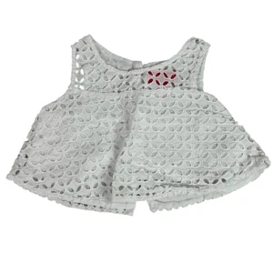 Lilly Pulitzer for Target Girls XS White Eyelet Button Back Top - Picture 1 of 5