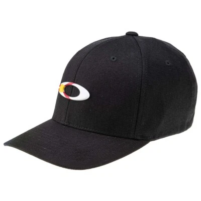 Oakley Mens TinCan Flag Florida Stretch Baseball Cap Hat Black Large/XLarge New - Image 1 of 4