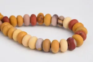 6x4MM Natural Matte Mookaite Grade AAA Rondelle Gemstone Loose Beads 7.5" - Picture 1 of 3