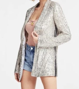 GUESS Silver Sequin Cardigan/Jacket - Size S - Picture 1 of 16