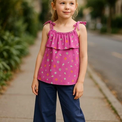 Candy Hearts by Hartstrings Girls Tank Top Size XL 12 14 Pink Fruits Print NEW - Image 1 of 4