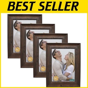 Elegant 5x7 Rustic Picture Frames with Polished Glass - Ideal for Gifts & Decor - Picture 1 of 8
