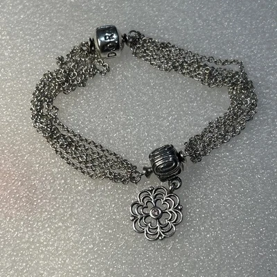 Authentic Pandora 🌟 Multistrand Clip Station bracelet & dogwood clip￼ - Image 1 of 4