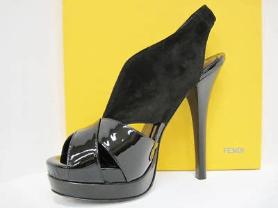 NIB FENDI CINDY Patent Suede Platform Bootie Shoes 38.5 - Image 1 of 4