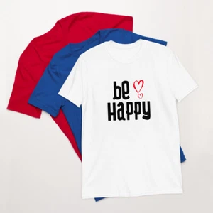Be Happy Trending Hearts Gift For Her Short-Sleeve Unisex T-Shirt - Picture 1 of 4