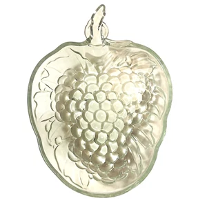 Indiana Glass Bowl Clear Fruit Grapes Mid Century Modern Serve Display MCM VTG - Picture 1 of 11