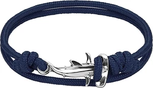 Bracciale Squalo Testa di Martello: Fatto a Mano Multistrato Nautico, Balena, Manta Ray, Gioiello - Foto 1 di 6