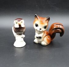 Vintage Goebel Figurines Lot of 2 Squirel & Owl West Germany