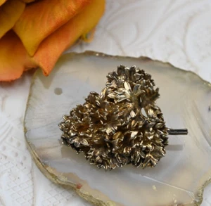 Vtg Flora Danica Eggert Denmark Gold Plated Sterling Silver Ruffled Flower Pin - Picture 1 of 6