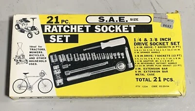 K-Mart Homeowners 21-pc SAE 1/4 & 3/8 Inch Drive Socket Set - Image 1 of 4