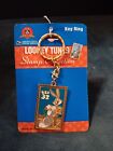 4591) Bugs Bunny Looney Tunes Stamp Collection Gold Tone Enamel Key Chain 1997 