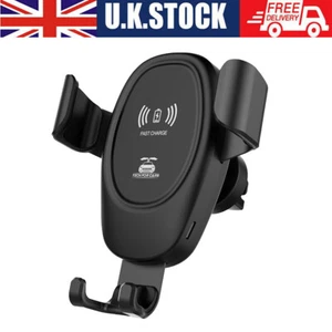 Wireless Car Charging Automatic Charger Mount Clamping Phone Holder Fit Apple UK - Picture 1 of 6