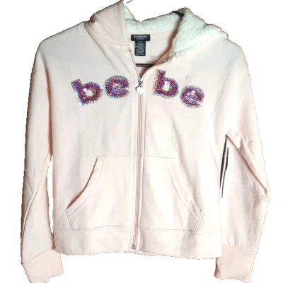 Jaqueta de Moletom Bebe Sport Meninas com Capuz Tamanho 7/8 Rosa Roxa Lantejoulas Glitter NOVA Etiqueta - Imagem 1 de 4