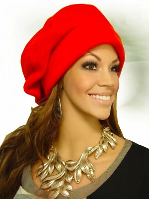 POCO-DESIGN BY POSEERCOSIDO PoCo DeSiGn° LAGENLOOK Winter Fleece Ballon-Mütze Beanie Slouch Hut Cap rot