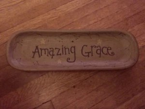 Donna White Heritage Collection AMAZING GRACE Decor Platter16" Rustic Primitive - Picture 1 of 5