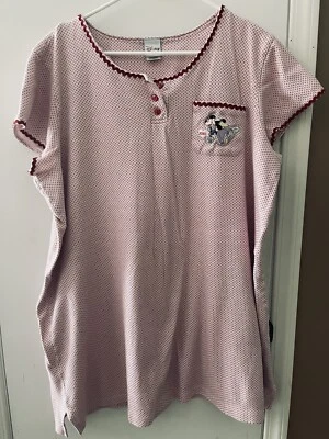 Camisola Disney Feminina 1X X Xadrez Rosa Algodão Mickey Minnie Mouse Bordado - Imagem 1 de 4