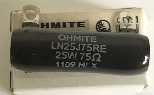 LN25J75RE Ohmite, 25 Watt 75 Ohm 5%, Wirewound (Vitreous Enamel) Resistor - Picture 1 of 4