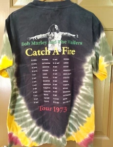 Bob Marley & The Wailers Catch A Fire Tour 1973 Hombres Talla M Multi Tie Dye - Imagen 1 de 5