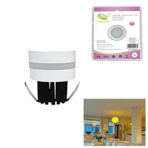 MINI FARETTO LED 3W SOFFITTO TONDO INCASSO MOLLA 4CM LED BIANCO NATURALE 4000K  - Foto 1 di 2
