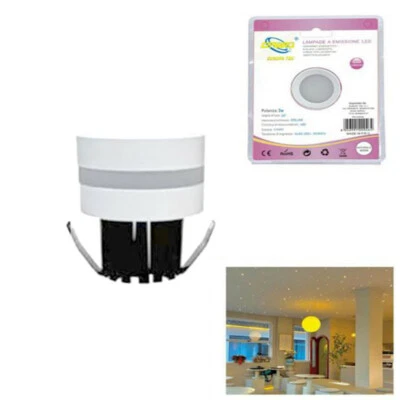 MINI FARETTO LED 3W SOFFITTO TONDO INCASSO MOLLA 4CM LED BIANCO NATURALE 4000K  - Immagine 1 di 2