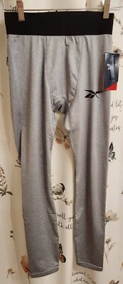🆕️REEBOK Compression Pants Mens Size SMALL Heather Grey True Base Layer - Image 1 of 4