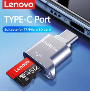 Lenovo Micro SD Card Reader USB Type C Memory Card USB Reader Adapter For PC/Tab - Picture 1 of 7