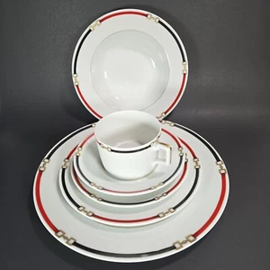 Haviland Limoges ASCOT Porcelain China 6 Pc Plate Setting Equestrian Horse Bit - Picture 1 of 20