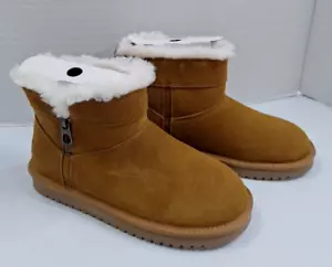 Koolaburra UGG Womens Aribel Mini Suede Boots Bootie Slippers Size 7 Chestnut - Picture 1 of 12